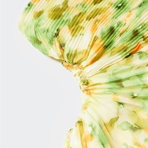 Mango Asymmetrical pleated dress in Yellow BNWT Size 8